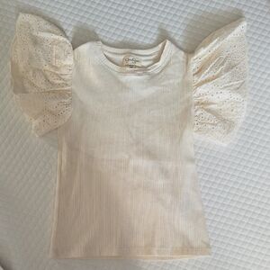 Jessica Simpson Cream Ribbed Knit Top
